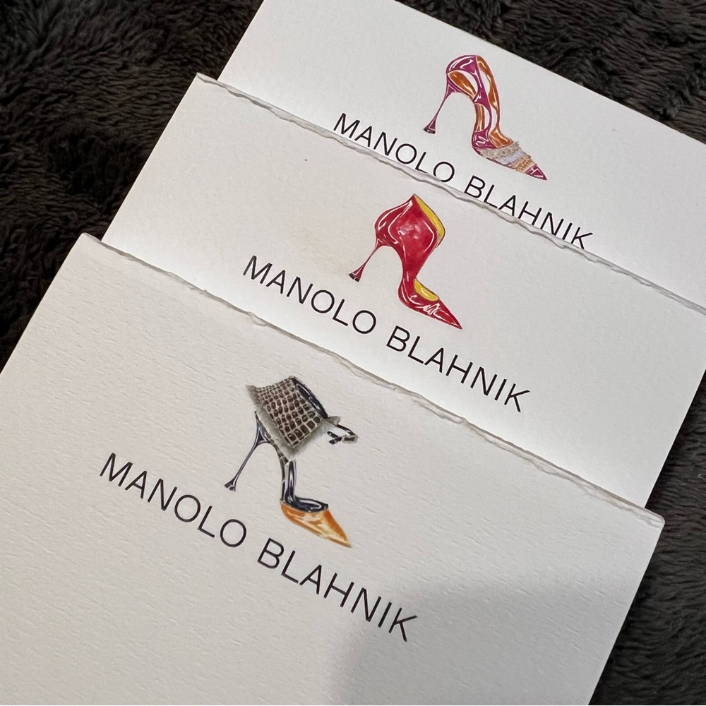 Manolo Blahnik sketched Heels on 3 notepads